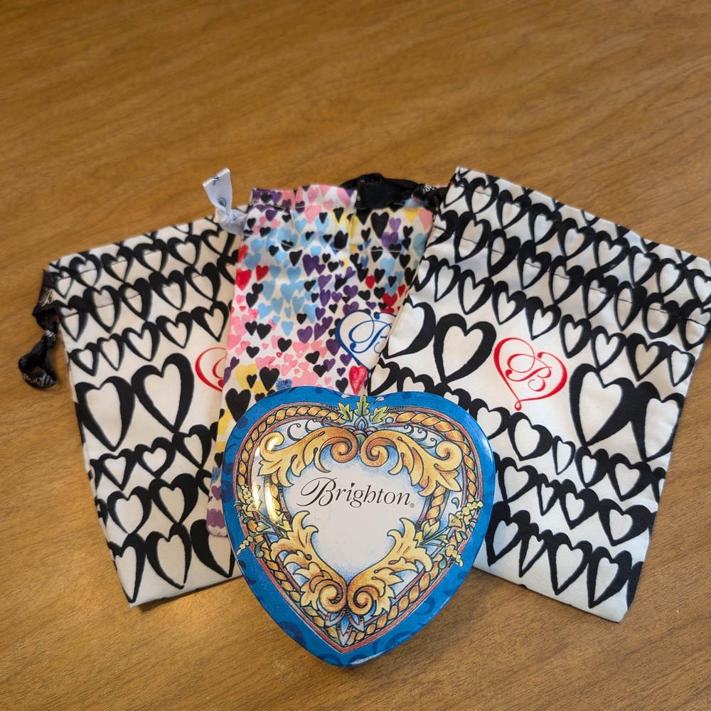 Brighton Blue and Gold Heart Box with Pouches